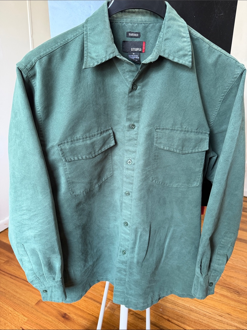 Utopia Pine Green Sueded Shirt Jacket Size M